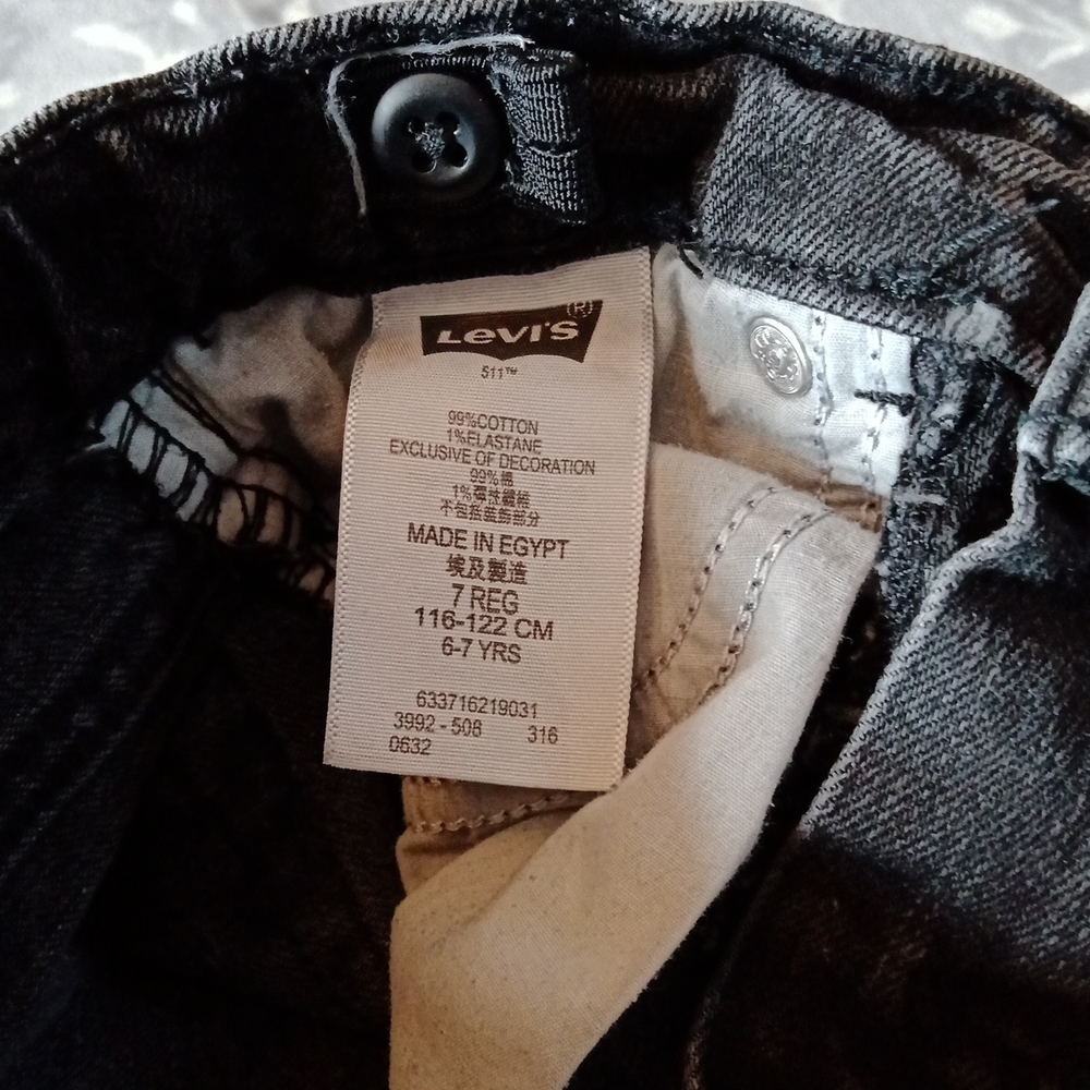 Cool Levi's 511 black Sz 7 Reg slim/adjustable waist jeans - Picture 9 of 9